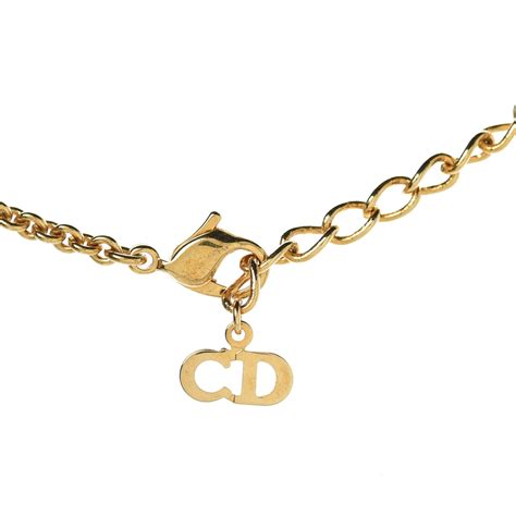 dior logo necklace gold